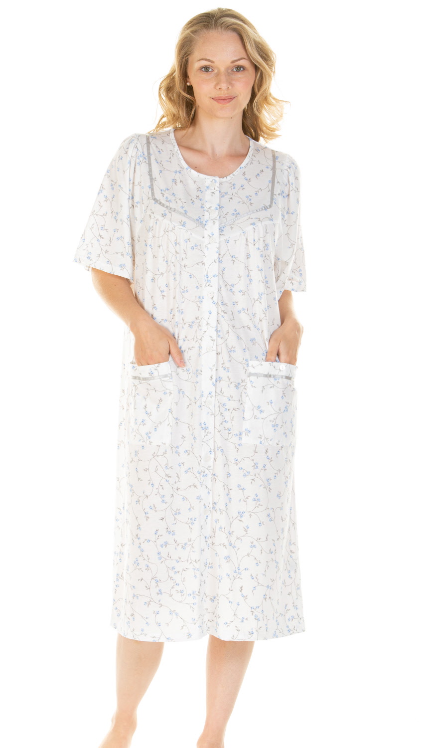 Nightwear for Elderly Ladies or Older Women Button Through
